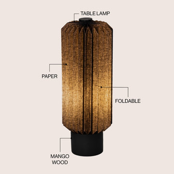 Banks 15.75" Modern Minimalist Paper Pleated Column Accent LED Table Lamp